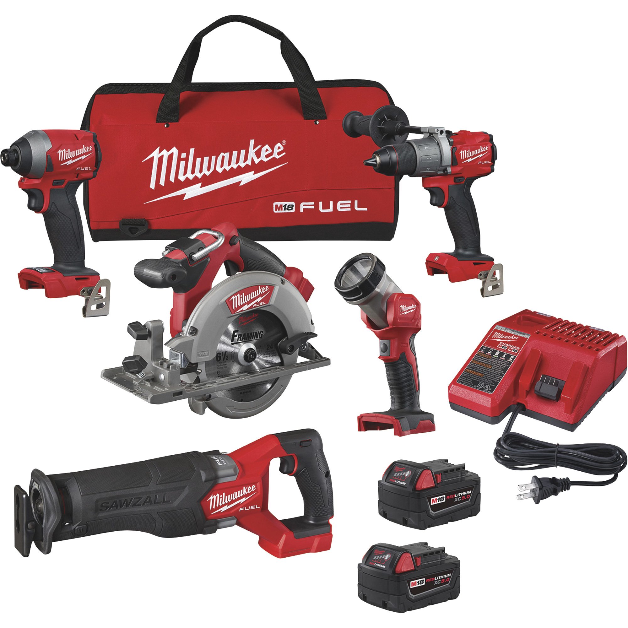 Milwaukee® M18 FUEL™ 5-Tool Cordless Combo Kit — 2 Batteries, Model# 2998-25